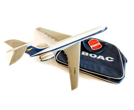 A Westaway model of Vickers VC10 BOAC Cunard airline, missing stand, Length 72 cms, Wing span width 59 cms, along with BOAC b