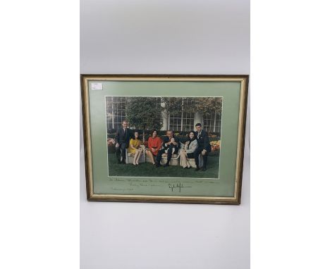 Lyndon B. Johnson, 36th president of the United States, photographic family portrait, inscribed and signed to mount in bold b