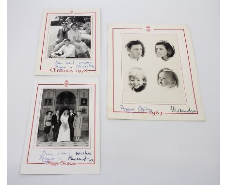 HRH Princess Alexandra, The Honourable Lady Ogilvy, collection of 16 signed Christmas cards for Harold and Mary Wilson (forme