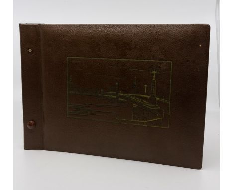 Presentation photograph album depicting scenes from Moscow Academy of Dance, ballet, inscribed in Russian to opening page and