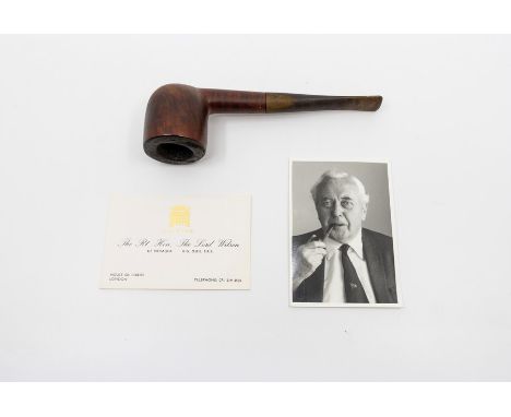 A Peterson's straight grain pipe owned and used by former UK Prime Minister Harold Wilson. Together with a small photographic