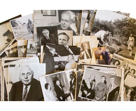 Collection of press photographs depicting Harold and Mary Wilson at various events/conferences or at leisure, some taken duri