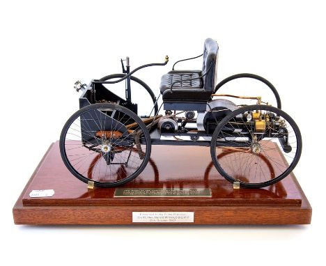 A model of the Quadricycle, the first Ford motorised car, made by Ford apprentices to mark the official opening of the Denton