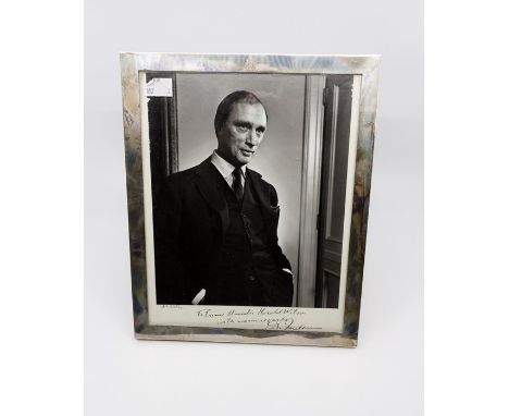 Pierre Trudeau, 15th prime minister of Canada, black &amp; white photographic portrait, inscribed in black ink, 'To Prime Min