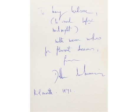 Du Maurier, Daphne. Not After Midnight, first edition, London: Victor Gollancz Limited, 1971. Presentation copy for Mary Wils