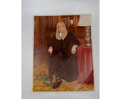 George Thomas, 1st Viscount Tonypandy, Speaker of the House of Commons, colour photographic portrait, inscribed in bold green