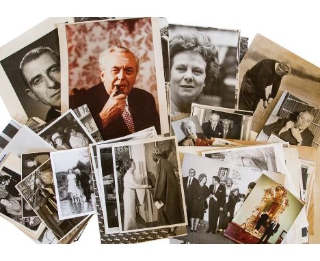 Collection of press photographs depicting Harold and Mary Wilson at various events/conferences or at leisure, some taken duri