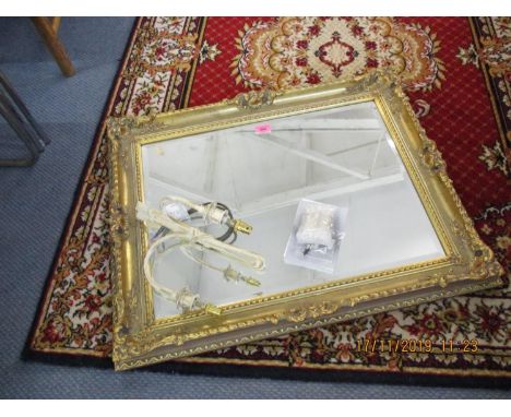 A Jim Lawrence gilt and painted side light, together with a gilt wall mirror 