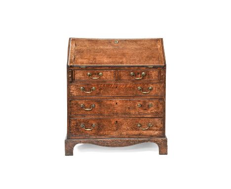 A Mid-18th Century Oak Bureau, on bracket feet, 84cm by 51cm by 100cm