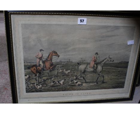 After Dorothy Hardy Hunting scenes Chromolithographs 26cm x 68cm (4); After Henry Alken Hunting scenes Coloured engravings (3