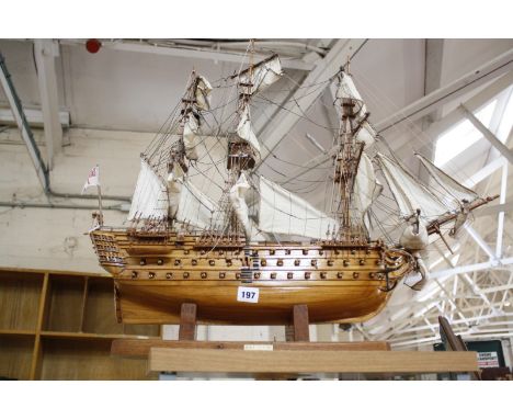 A scale model ship, 'H.M.S. Victory'