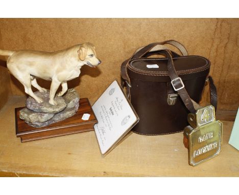 A quantity of collectable items to include an Albany Fine China model of a Labrador (yellow), with certificate, a pair of Wra
