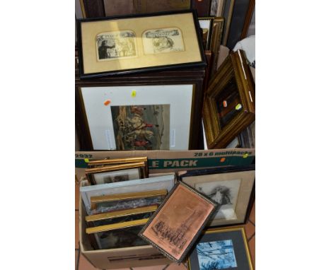 PAINTINGS AND PRINTS, ETC, to include an oil on board of a Huntsman on a horse, signed Van Meer? Size 39cm x 50cm, a watercol