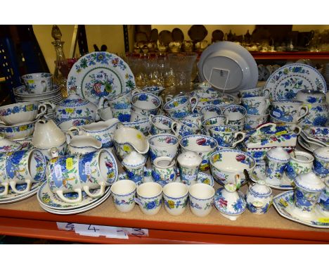 A QUANTITY OF MASONS REGENCY PATTERN TEA, DINNER AND ORNAMENTAL WARES, OVER 100 PIECES, includes three cruet sets of stands, 