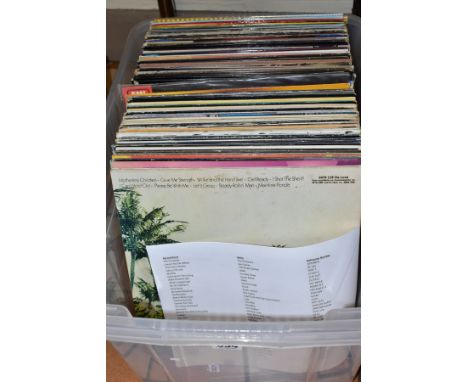 A TRAY CONTAINING APPROXIMATELY NINETY LP'S FROM THE 1970'S AND 80'S, artists include Deep Purple, Marc Bolan, T Rex, Eric Cl