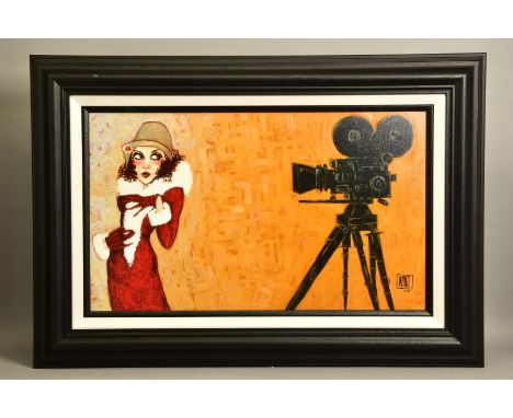TODD WHITE (AMERICAN 1969) 'HER FIRST SCREEN TEST' a limited edition print of a female figure 38/195, signed bottom right, no
