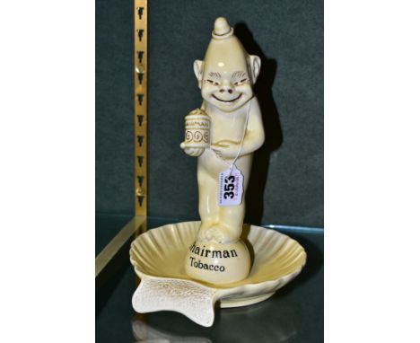 A WILKINSON ROYAL STAFFORDSHIRE POTTERY MATCH STRIKER/ASHTRAY, advertising 'Chairman Tobacco', depicting a figure holding a t