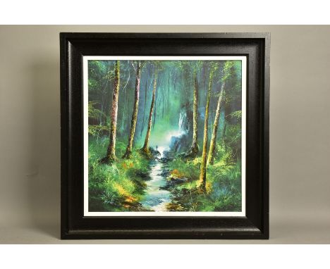 PHILIP GRAY (IRELAND 1959) 'FOREST OF LIGHT' a landscape with waterfall, a limited edition print 55/195, signed bottom right 