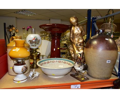 CERAMICS AND SUNDRY ITEMS etc, to include a large stoneware flagon, impressed name Keys and Hadden Birmingham, approximate he