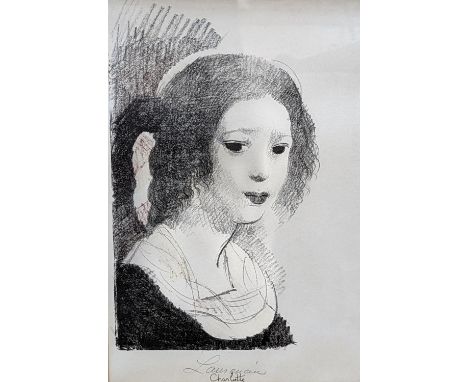Marie Laurencin, lithograph, 'Charlotte', signed in pencil, 1943 Leicester Galleries label verso, 29 x 20cm