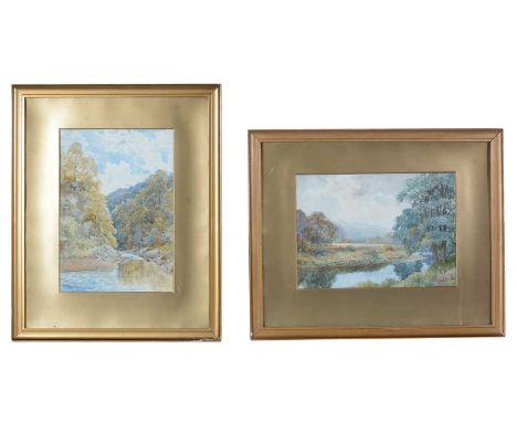 G* Wilkinson(19th Century British School)A pair of country landscapes, signed,watercolour,each 25 x 35cms, framed. (a pair)