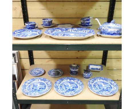 A collection of Copeland Spode Italian pattern table wares and blue and white china