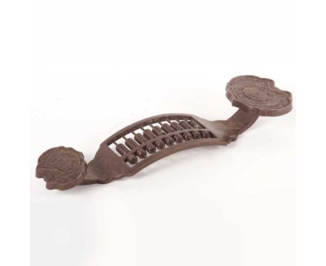 A Chinese bronze rui sceptre, with integral abacus, 32cm