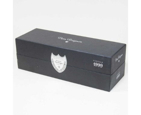 A bottle of Dom Perignon champagne, vintage 1999, boxed and sealed
