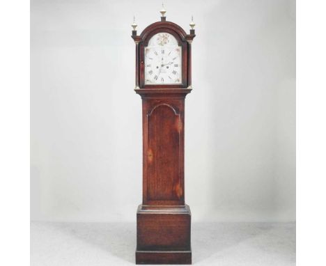 A George III oak cased longcase clock, the painted twelve inch dial, signed T. Gragg, Horsham, having an eight day movement, 