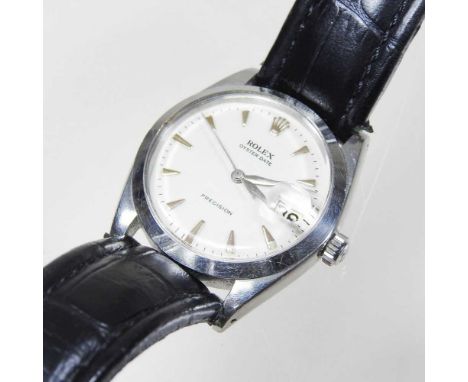 A Rolex Oyster Date Precision wristwatch, circa 1960s, the signed 30mm dial, with gilt baton hours and date aperture, engrave