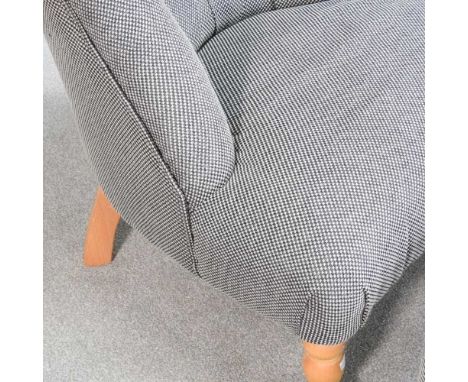 A Victorian style button back side chair, together with a similar footstool (2)