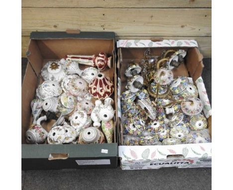 A collection of wall lights, chandelier parts and accessories