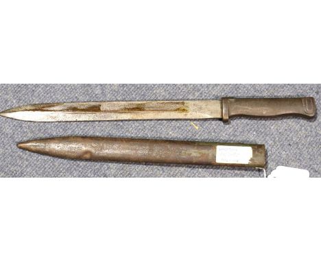 Imperial German WWI Ersatz bayonet with steel scabbard. P&amp;P Group 2 (£18+VAT for the first lot and £3+VAT for subsequent 