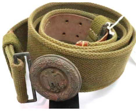 WWII German Afrika Korps officers canvas belt dated 1942. P&amp;P Group 1 (£14+VAT for the first lot and £1+VAT for subsequen