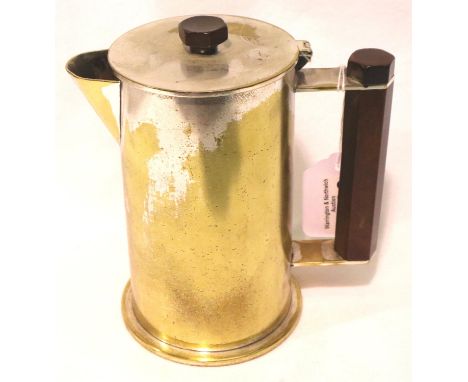 Trench Art: A WWII 12PDR shell case dated 1943-44, converted to a water pitcher with Bakelite handle, H: 17 cm. P&amp;P Group