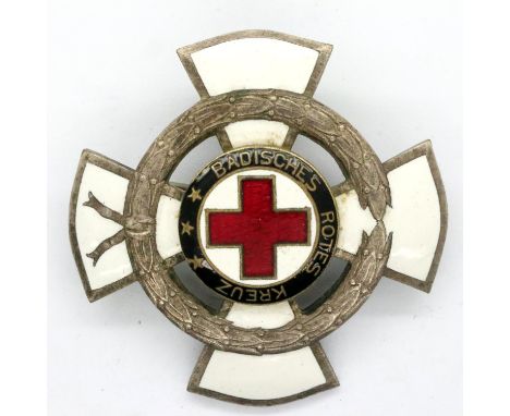 Inter-war period German Red Cross Association of Baden enamelled 25 years service award (c.1920-1935). P&amp;P Group 2 (£18+V