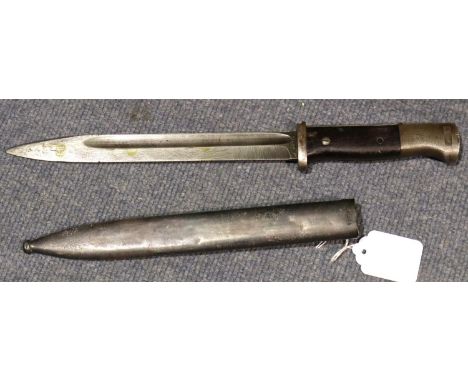 German WWII K98 Mauser bayonet with steel scabbard, marked CLC 44 for Richard ABR Herder, numbered 02870. P&amp;P Group 2 (£1