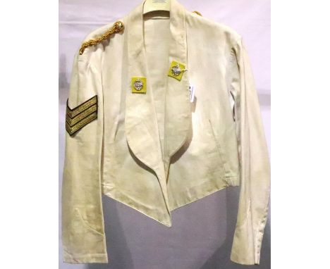 Royal Tank Regiment Tropical Mess dress jacket, badged to the rank of Sergeant. P&amp;P Group 2 (£18+VAT for the first lot an