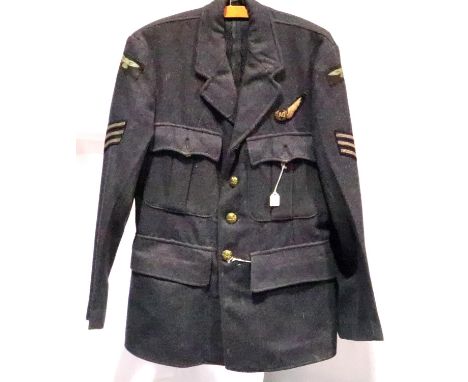 WWII RAF Air Gunners tunic, 1945 dated, previously of Sergeant William George King, service number 3021750, 22/7/44 - 8/8/47.