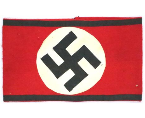 Nazi SS wool political armband of multi piece construction. P&amp;P Group 1 (£14+VAT for the first lot and £1+VAT for subsequ