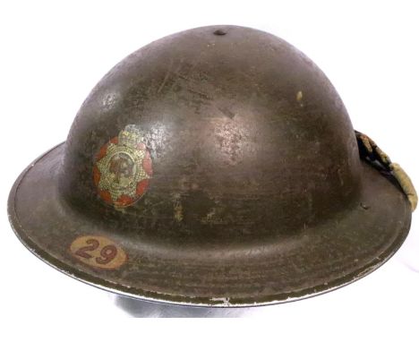 British WWII National Fire Service Brodie helmet with liner, named to 934523 J Entwistle. P&amp;P Group 3 (£25+VAT for the fi
