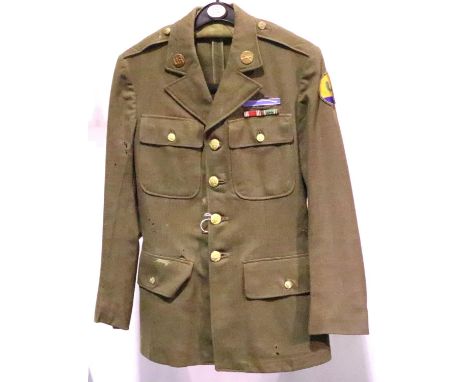 American WWII tunic of the 103rd infantry division tunic, several areas of moth damage throughout. P&amp;P Group 2 (£18+VAT f