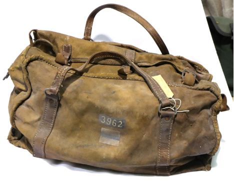 British WWI leather kit bag, named to 3962 J A Dodworth Royal engineers. P&amp;P Group 2 (£18+VAT for the first lot and £3+VA