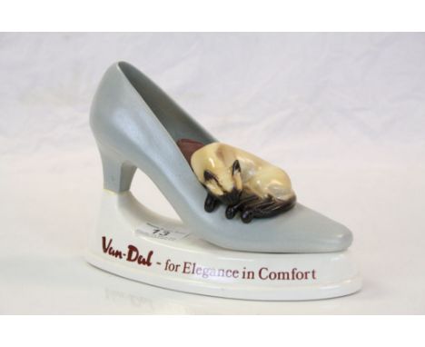 Van - Dal Advertising ceramic Shoe, made by "Lenham Pottery 1986" &amp; standing approx 16cm at the highest point, with Siame