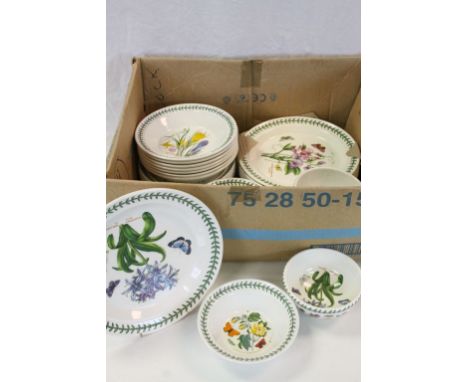 Collection of Portmeirion ceramic Bowls &amp; Plates, all in "Botanic Garden" pattern
