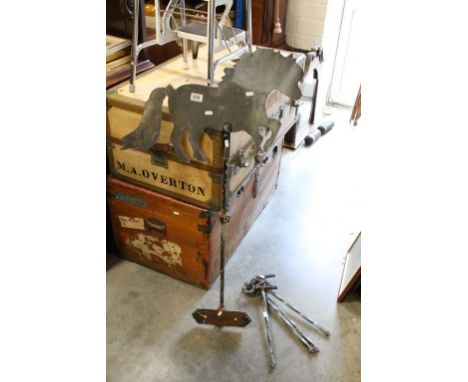Metal Weather Vane with Horse Finial, 114cms high