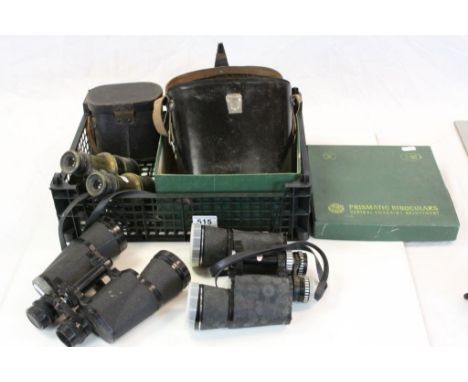 Two Sets of Vintage Binoculars and Two Sets of Field Glasses