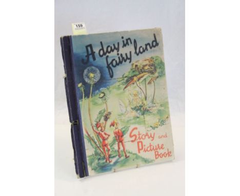 Large hardback vintage Children's Book "A Day in Fairy Land" by Sigrid Rahmas, with pictures by Ana Mae Seagren, book approx 
