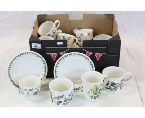 Collection of Portmeirion ceramic Cups, Mugs &amp; saucers from the "Botanic Garden" series