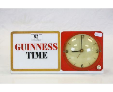 Vintage Perspex mounted Advertising Clock "Guinness Time", approx 31 x 14 x 8cm